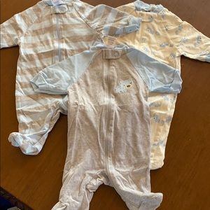 Gerber Organic 3 pack footie pjs Newborn